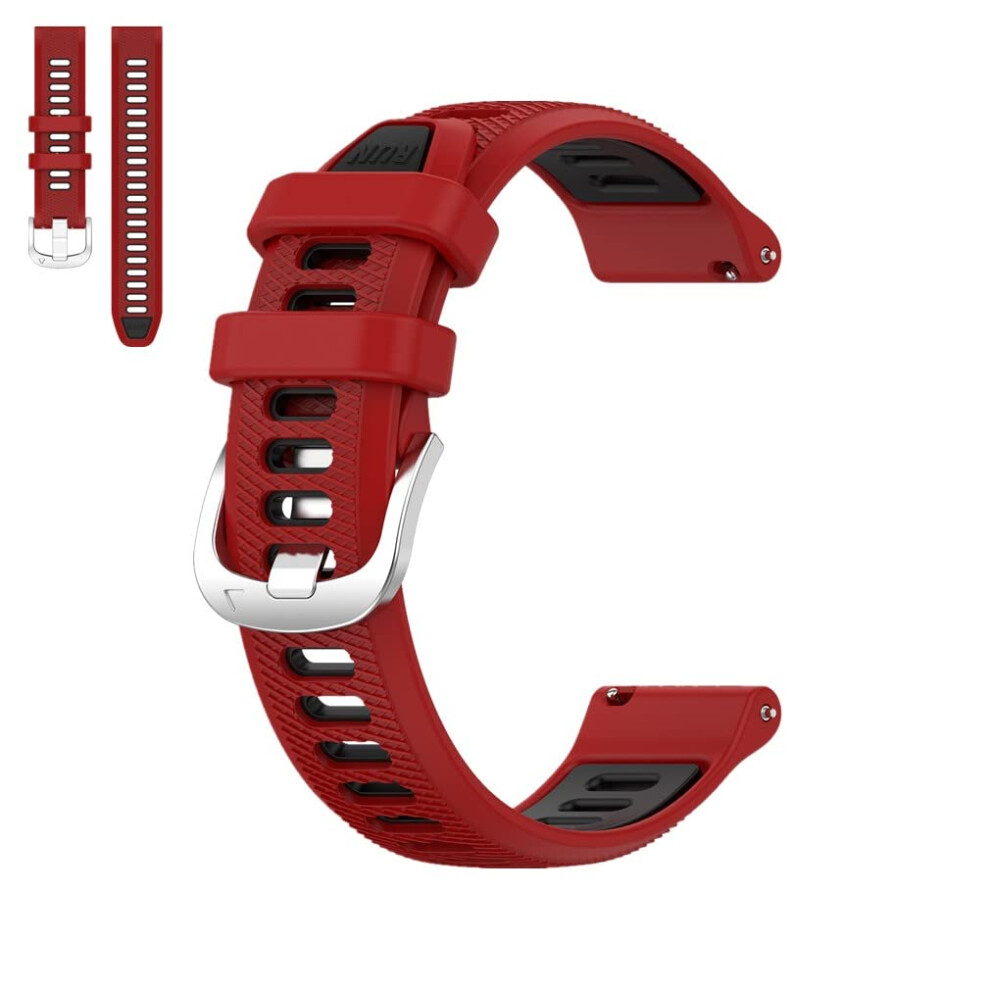 18Mm Watch Band Silicone Strap For Garmin Vivoactive 4S Venu 2S Forerunner 255S 265S Red Black Black,Red 9092120546088