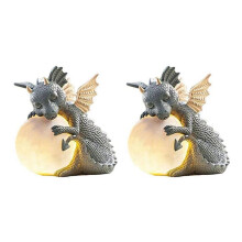 Adorable Baby Dragon Statue - Large Resin Dinosaur Figurine, Decorative Garden Sculpture