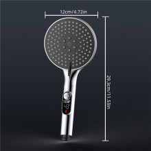 1pc Digital Temperature Display Handheld LED Shower Water Powered Without Battery Bathroom Accessories 3 Speed