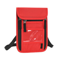 Waterproof Travel Card Wallet Adjustable Strap Phone-Red Color
