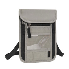 Travel Card Wallet With Adjustable Shoulder Strap-light gray