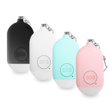 Safety Alarm for Women and Elderly with LED Light, Emergency Alarm Keychain White and Black Set