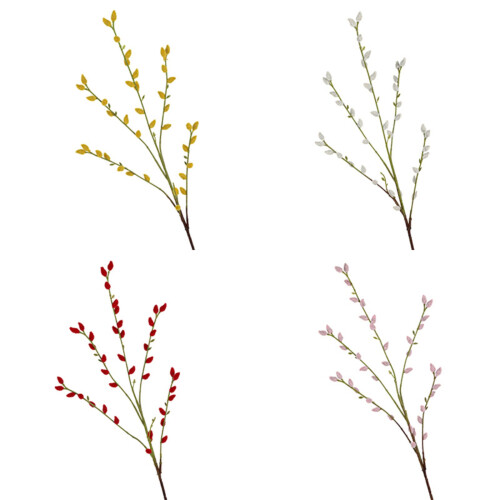 Realistic 6 Branch Silver Willow Artificial Plant With-Yellow 1