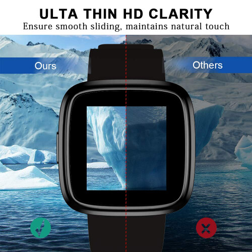 Case with Screen Protector 4 Pack, Full Coverage TPU Bumper, 4 Color Options for Fitbit Versa 2 1