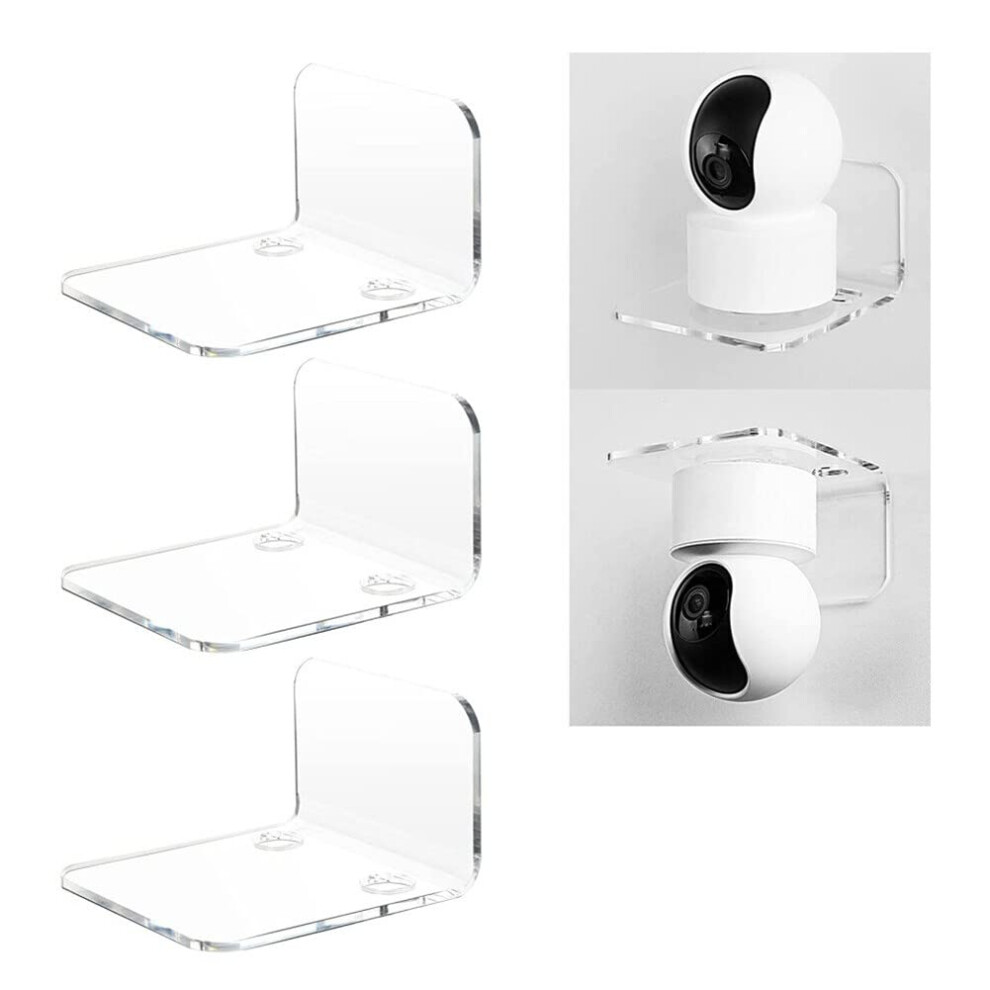 Clear Security Camera Wall Mount Holder Set Of 3, Spacesaving Bracket For Home And Office 9092120547078