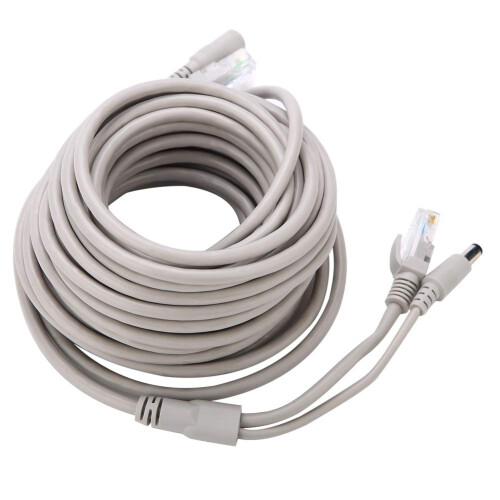 Ethernet CCTV Cable 15m RJ45 plus DC 2 in 1 for IP Security Camera Stable Data Transfer 1