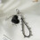 Porte-clés en cuir PU à perles rondes à la mode, pièce 5