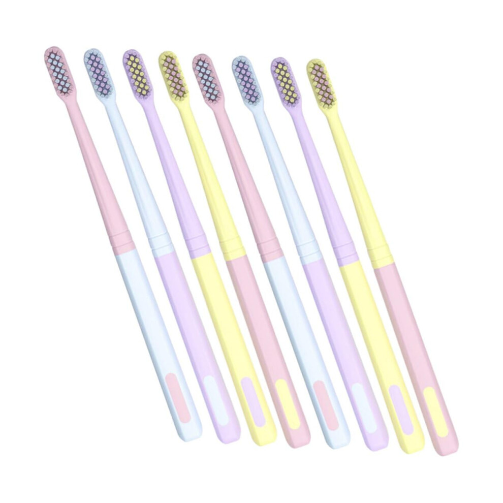 Soft Bristle Toothbrush for Adults 8PCS Compact Travel Size Ergonomic Handle for Sensitive Teeth