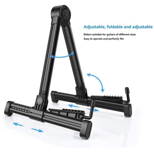 2-Pack Gitarrställ A-Ram Gitarrgolvställ Gitarrställ, Hopfällbar Gitarrhållare för Bas, Banjo, Cello, Mandolin 2