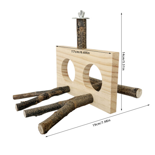 Parrots Perches Wood Stand Tabletops Training Bird Toy 2