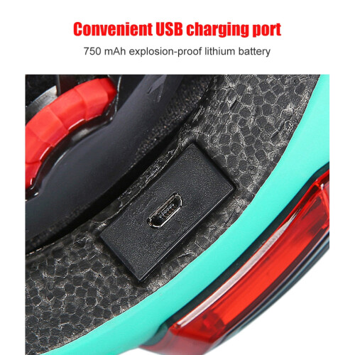 LED Bike Helmet with Light, USB Rechargeable, Adjustable, M/L