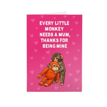 Interactive Press Cute Monkey Mother's Day Greeting Card Three-dimensional Surprise Fun Blessing Card