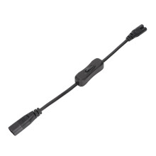 IEC 320 C8 to C7 Power Extension Cord 0.98ft with Switch 250V 2.5A