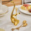 1 Set Stainless Steel Dessert Spoon And Snacks Fork-White 6