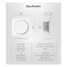 3X Tuya Wifi Dimmer Lichtschalter, Touch Dimming Panel Wandschalter 100-240 V, Funktioniert für Alexa Home