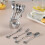 1 Set Stainless Steel Dessert Spoon And Snacks Fork-White 7