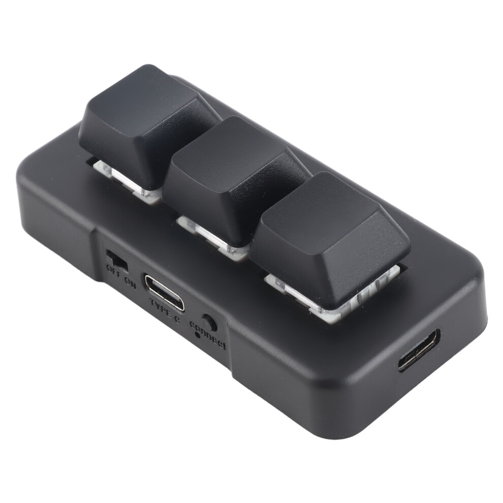 Rgb Backlit 3-Key Mechanical Macro Keypad For Pc Black 4311375645175