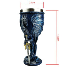 Gobelet Dragon Bleu Donjons et Dragons Cadeau Saint Graal Gobelet à Vin Gobelet Épée Dragon Volant