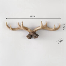 4X Vintage Deer Antlers Wall Hooks - 28cm Wall Mounted Clothes Hanger Coat Rack Key Holder for Decorative Wall Hook,A