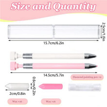 68 Pcs Diamond Painting Pens Kit, 4 Pcs Refillable Wax Pen with 64 Pcs Wax, Rotating Glue Point Drill Pen()