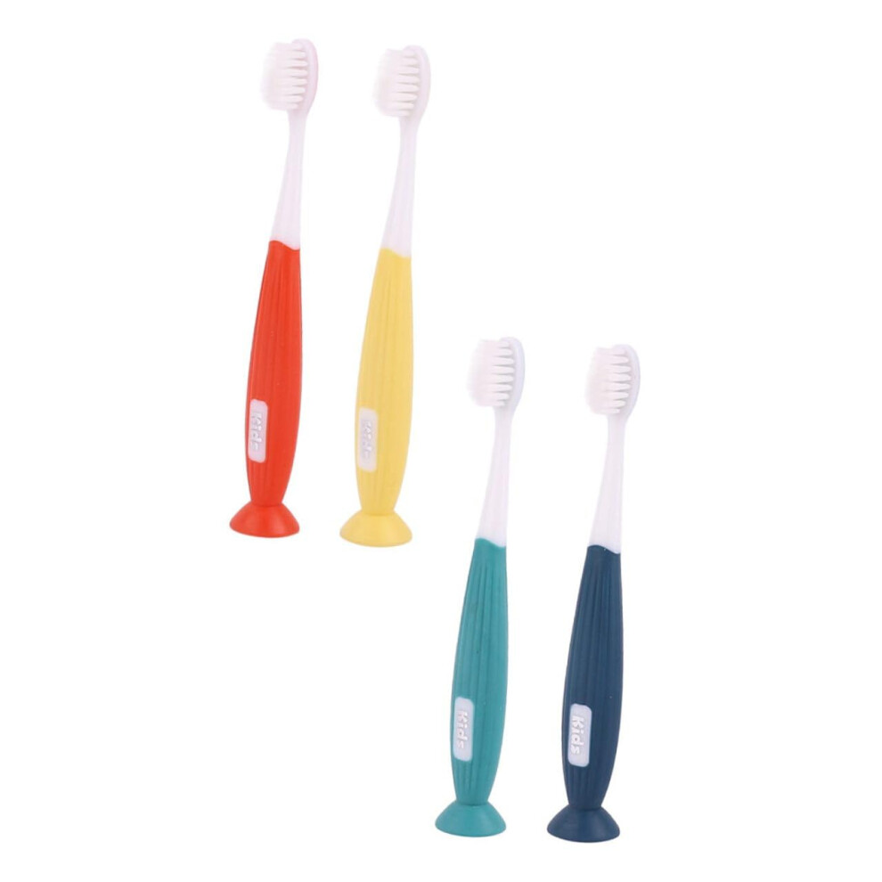 Kids Toothbrush 4 Pack with UltraSoft Bristles and Ergonomic NonSlip Handle for Gentle Cleaning