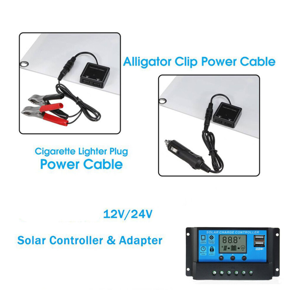 18V 25W Monocrystalline Solar Panel Kit | Waterproof Usb Charger For Camping 9441390343710