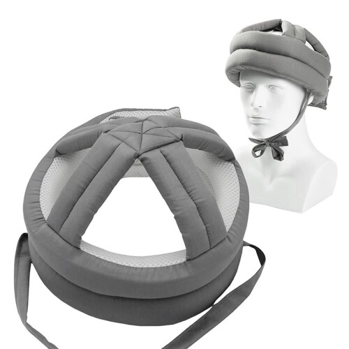 10X Elderly Protective Helmet, Safety Helmet Adjustable Breathable Seniors Fall Prevention Heads Protection Cap Gray 2