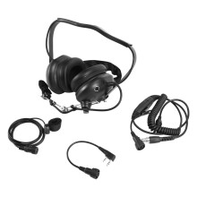 2X Noise Cancelling Aviation Microphone Headset Walkie Talkie Earpiece -Mounted Noise Reduction Ear Covers
