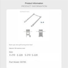 2X 304 Stainless Steel Burner 69785 Grill Burner Tube Replace for Spirit E-210 E-220 S-210 S-220 BBQ Grill Parts