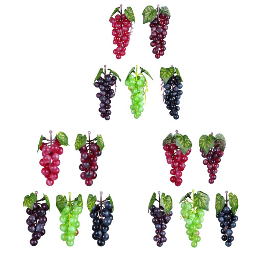 Pack of 5 Realistic Artificial Grape Bunches for Home-36 pieces 1