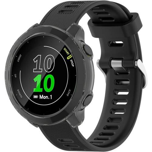 Black TPU Protective Cover with Scratch Resistant and Precise Cutouts for Garmin Forerunner 55 Case 2