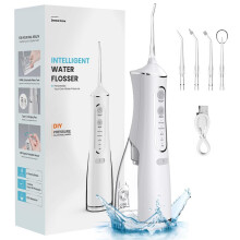 Cordless Water Flosser Rechargeable Oral Irrigator with Deep Interdental Cleaning L8 White