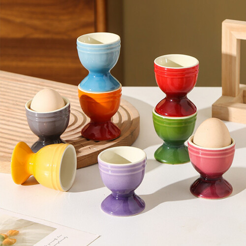 6 Count Durable Porcelain Breakfast Holders With Convenient Form 1