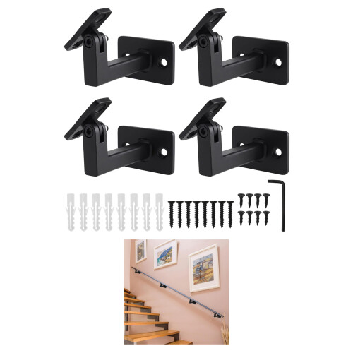 L Shaped Adjustable Handrail Bracket for Staircase Or-3 pieces 2
