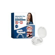 False Teeth Denture Kit with Realistic Natural Smile and Adjustable Fit, 2 Pairs Upper and Lower