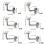 6Pcs Wall Mounted Stair Holder With Screws-Bend piece 60 4