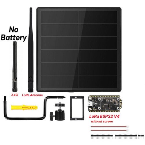 5W Dev-Board Solar LoRa Node Kit Support Meshtastic MeshCore with WiFi LoRa 32 V4 and LoRa 2.4G Antenna 868Mhz 1