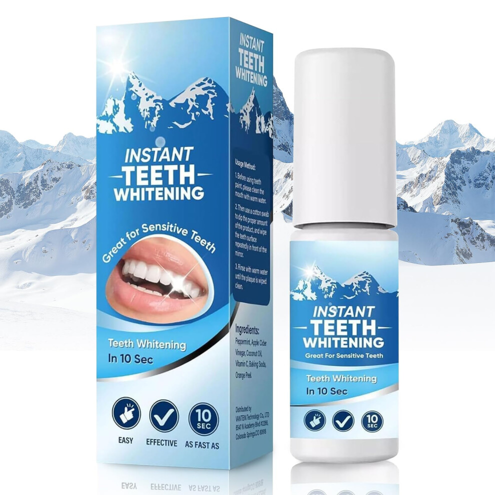 Teeth Whitening Paint Kit with Instant Whitening Effect and Gentle Stain Removal for Sensitive Teeth