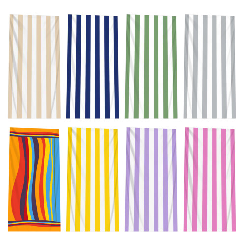 Large Absorbent Stripe Towel Microfiber For Vacation-Pink 1