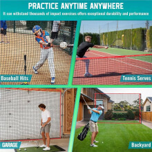 10 Fuß -Übungsnetz, Outdoor--Abschlagnetz mit Nylonseil und Karabinern, Sportnetz für Baseball, Fußball, Hockey