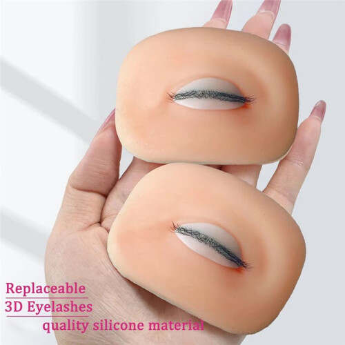 New 3D Eyelash Mannequin Eyes for Eyelash Practice, Flat Doll , False Eyelash Grafting Training Mannequin 2