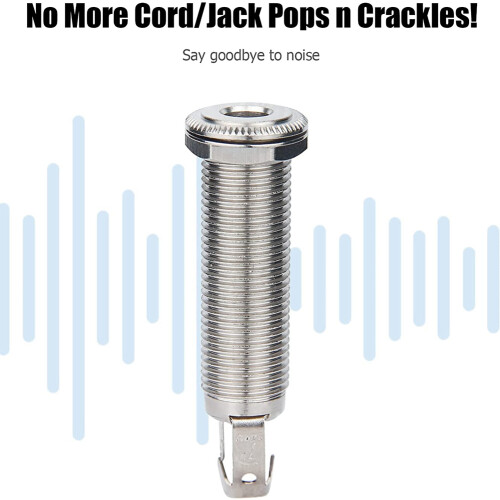 End Pin Output Jack,Ancable 1/4 inch 6.35mm Mono  Jack 3 Pin Long Threaded Replacement Full Contact Jack Socket 2
