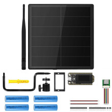 5W Solar LoRa Node Kit Support Meshtastic MeshCore with WiFi LoRa 32 V4 Dev-Board 18650 Battery GNSS GPS Module 915MHz