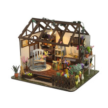 DIY-Miniatur-Bausatz Aus Holz: Puppenhäuser mit Möbeln, Blumenhaus-Puppenhaus, Handgefertigte -Spielzeughäuser