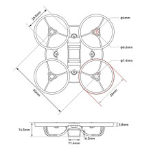 Borstelloze Droneframe voor Microdrone Air65 II 65mm Tiny FPV Quadcopter Indoor Race DIY RC Onderdelen