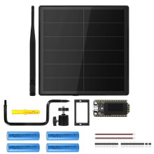 Kit de Nodo LoRa de 5 W con Energía Solar, Compatible con Meshtastic MeshCore, Resistente Al Agua, con WiFi LoRa 32 V4 y Batería 18650 de 915 MHz.