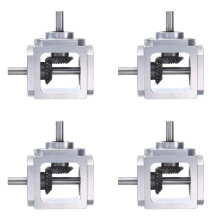 4X Gear-Box 90 Degree Right Angle Bevel Gear-Box 1:1 Single Output Shaft 1 Module 20 Teeth Bevel Gear Aluminum Frame