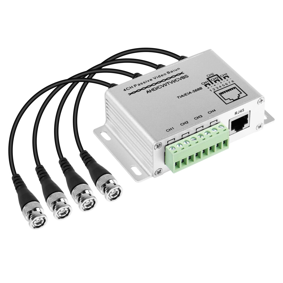 4 Channel Passive Cctv Video Balun Bnc To Rj45 Converter With Hd 1080P Support For Hdcvi Tvi Ahd 9455672049016