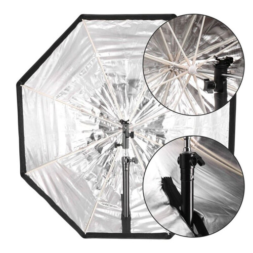 2X Octagonal Umbrella Softbox 80cm Universal Top Flash Reflector Outdoor Softlight Cover Professional Lighting Modifier 1