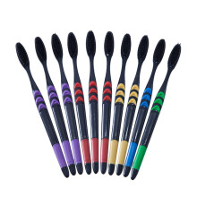 Travel Toothbrush Set with Soft Bristles, EcoFriendly Charcoal and Wheat Straw Handle, 20pcs